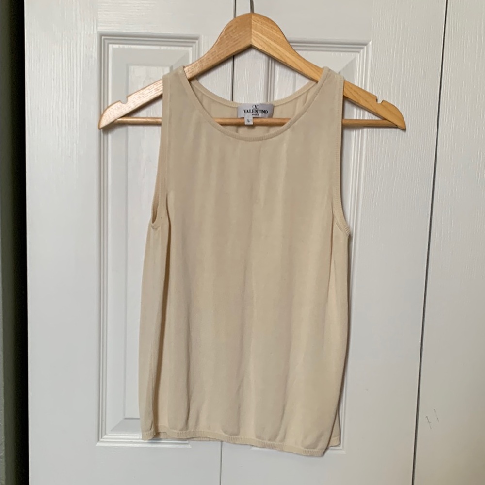 Valentino Cream Sleeveless Top